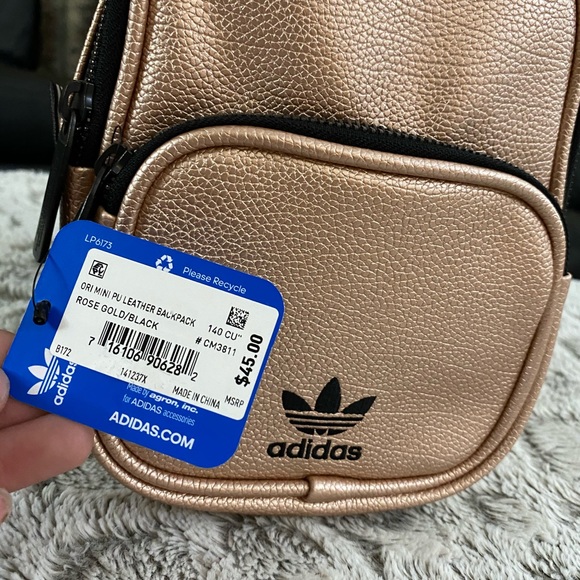 Adidas Rose Gold PU Leather mini backpack - Picture 9 of 10